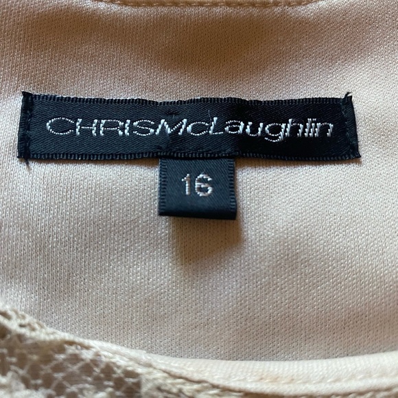 Cream Chris McLaughlin Tiered Sheath Dress with Bell Sleeves - Picture 2 of 9